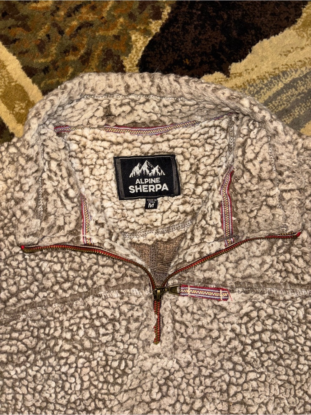 Women’s a' Cream Sherpa Pullover Sweater - Picture 3 of 3